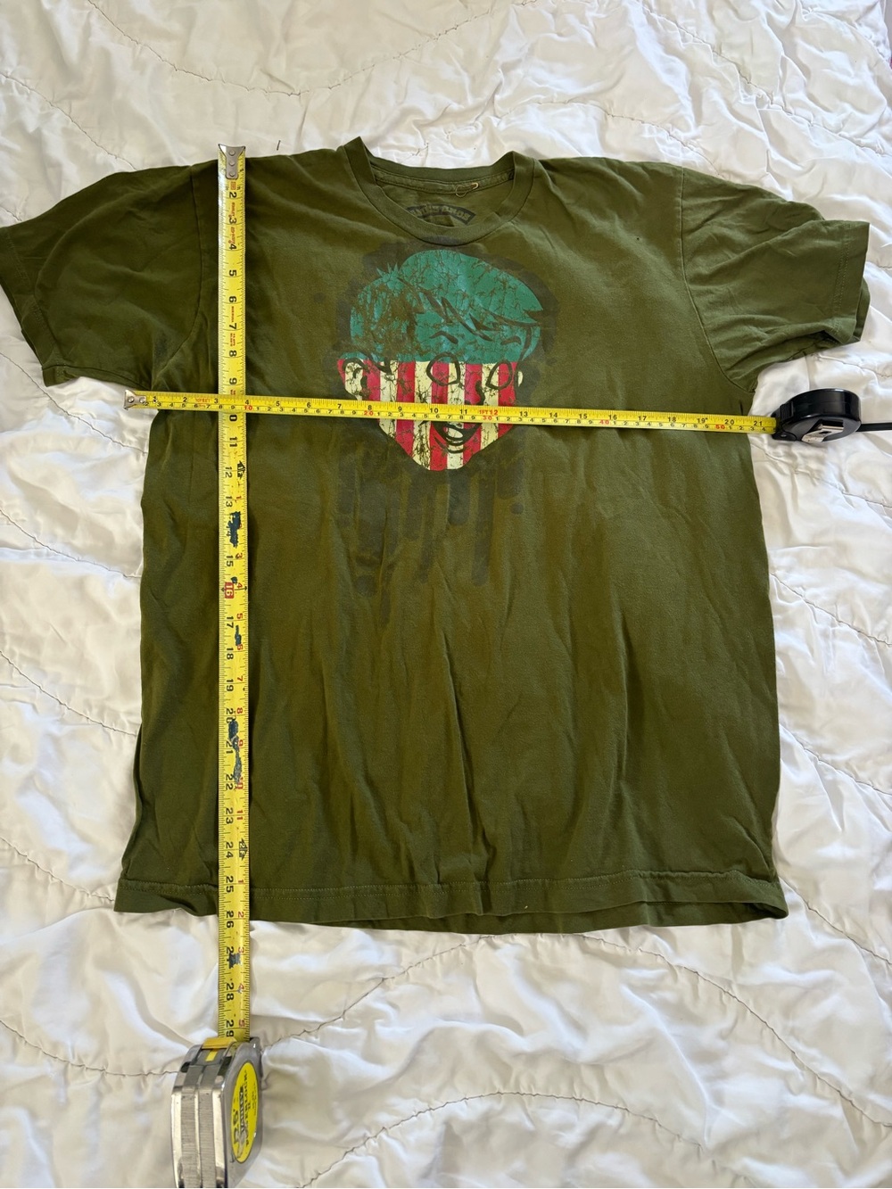 Ames Bros Olive Green Graphic T-Shirt